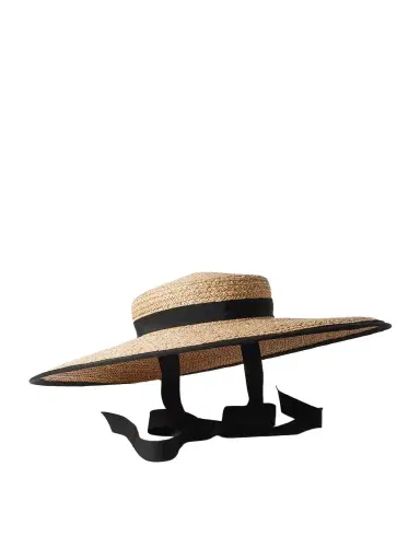 Gigi Burris Claiborne Grosgrain-trimmed Straw Sunhat | Thumbnail 1