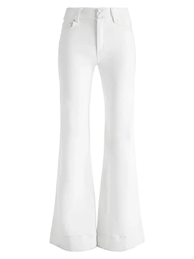 ALICE + OLIVIA Women's Missa High-Rise Wide-Leg Jeans - Off White