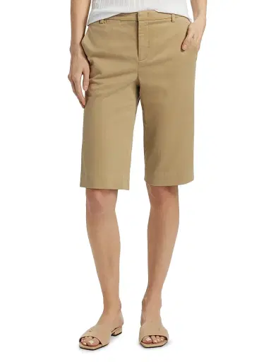 Vince Women's Stretch-Cotton Mid-Rise Bermuda Shorts - Desert | Thumbnail 3