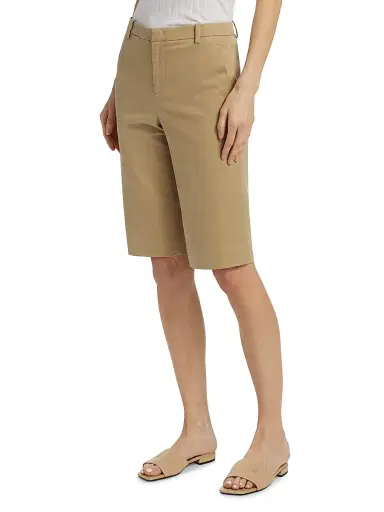Vince Women's Stretch-Cotton Mid-Rise Bermuda Shorts - Desert | Thumbnail 4