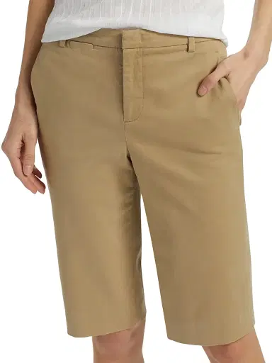 Vince Women's Stretch-Cotton Mid-Rise Bermuda Shorts - Desert | Thumbnail 6