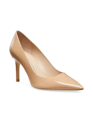 Stuart Weitzman Women's Stuart Power 75MM Patent Leather Pumps - Adobe | Thumbnail 2