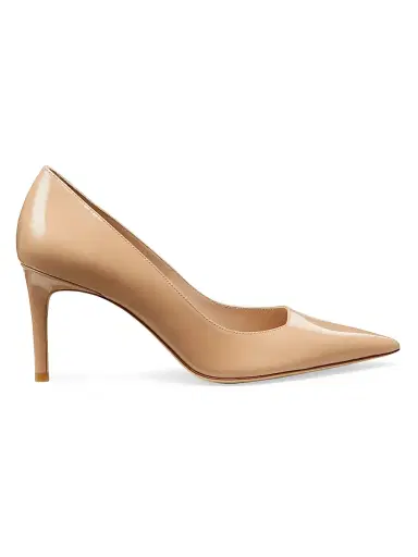Stuart Weitzman Women's Stuart Power 75MM Patent Leather Pumps - Adobe | Thumbnail 1