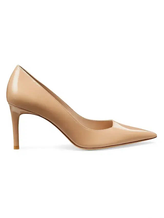 Women's Stuart Power 75MM Patent Leather Pumps - Adobe