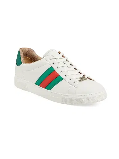 Gucci Men's Ace Leather Low-Top Sneakers - White - Size 14 | Thumbnail 2 Gucci Men's Ace Leather Low-Top Sneakers - White - Size 14 | Thumbnail 2