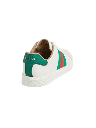Gucci Men's Ace Leather Low-Top Sneakers - White - Size 14 | Thumbnail 3 Gucci Men's Ace Leather Low-Top Sneakers - White - Size 14 | Thumbnail 3