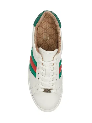 Gucci Men's Ace Leather Low-Top Sneakers - White - Size 14 | Thumbnail 4 Gucci Men's Ace Leather Low-Top Sneakers - White - Size 14 | Thumbnail 4