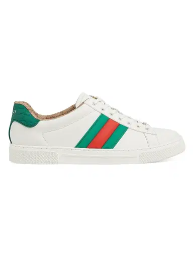 Gucci Men's Ace Leather Low-Top Sneakers - White - Size 14 | Thumbnail 1 Gucci Men's Ace Leather Low-Top Sneakers - White - Size 14 | Thumbnail 1