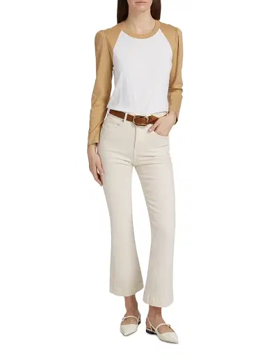 Veronica Beard Women's Carson High-Rise Flared Jeans - Ecru - Size 32 | Thumbnail 2