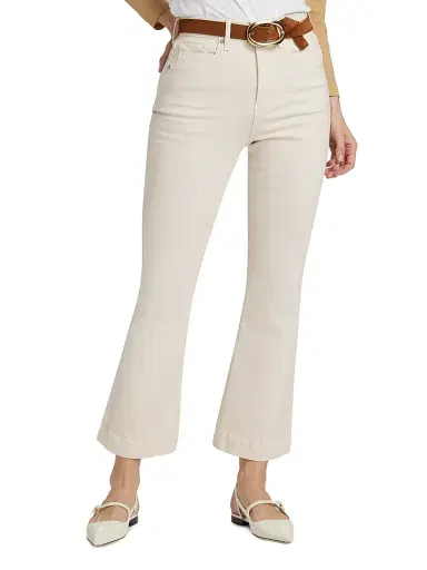 Veronica Beard Women's Carson High-Rise Flared Jeans - Ecru - Size 32 | Thumbnail 3