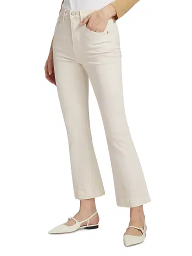 Veronica Beard Women's Carson High-Rise Flared Jeans - Ecru - Size 32 | Thumbnail 4