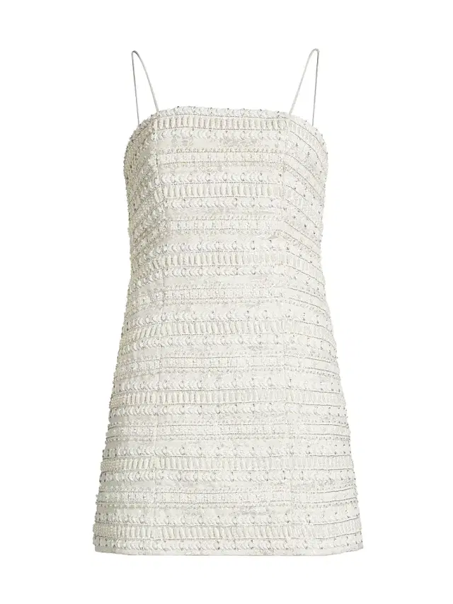 ALICE + OLIVIA Women's Violet Embellished Mini Dress - Off White