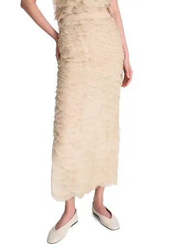 TWP Women's Fishscale Sylkie Silk Midi-Skirt - Khaki - Size 10 | Thumbnail 2