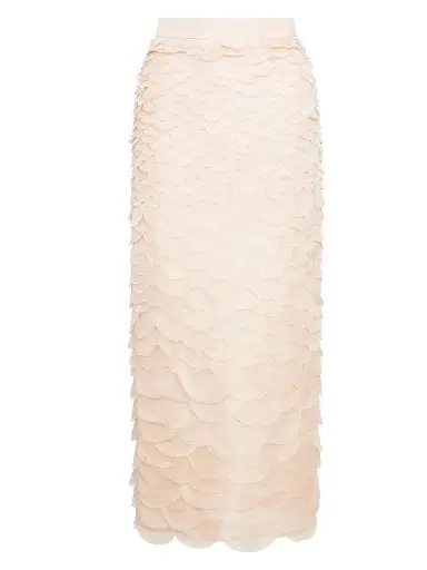 TWP Women's Fishscale Sylkie Silk Midi-Skirt - Khaki - Size 10 | Thumbnail 1