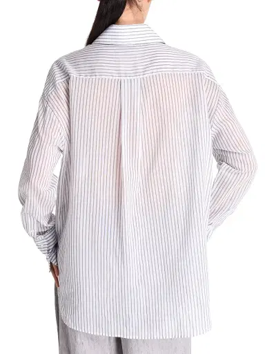 TWP Women's Big Joe Stripe Cotton-Silk Shirt - Harbor Grey Multi - Size Medium | Thumbnail 5 TWP Women's Big Joe Stripe Cotton-Silk Shirt - Harbor Grey Multi - Size Medium | Thumbnail 5
