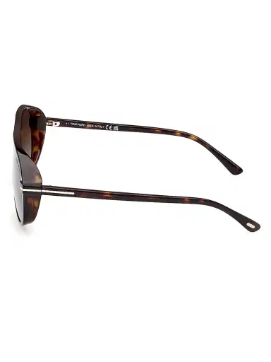 Tom Ford Men's Guillaume 61MM Aviator Sunglasses - Dark Havana Green | Thumbnail 3