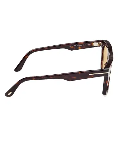 Tom Ford Men's Lelio 52MM Rectangle Sunglasses - Dark Havana Yellow | Thumbnail 7