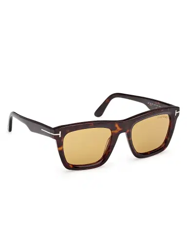 Tom Ford Men's Lelio 52MM Rectangle Sunglasses - Dark Havana Yellow | Thumbnail 8