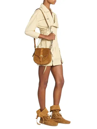 Isabel Marant Women's Small Altay Suede Crossbody Bag - Cognac | Thumbnail 2
