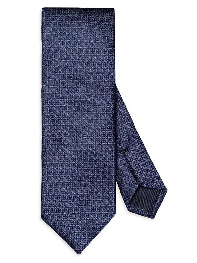 Men's Geometric Silk Tie - Blue