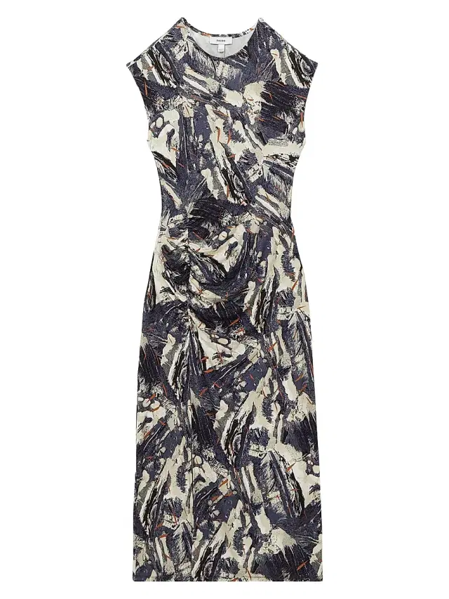 Reiss Women's Lennia Jersey Midi-Dress - Blue Neutral