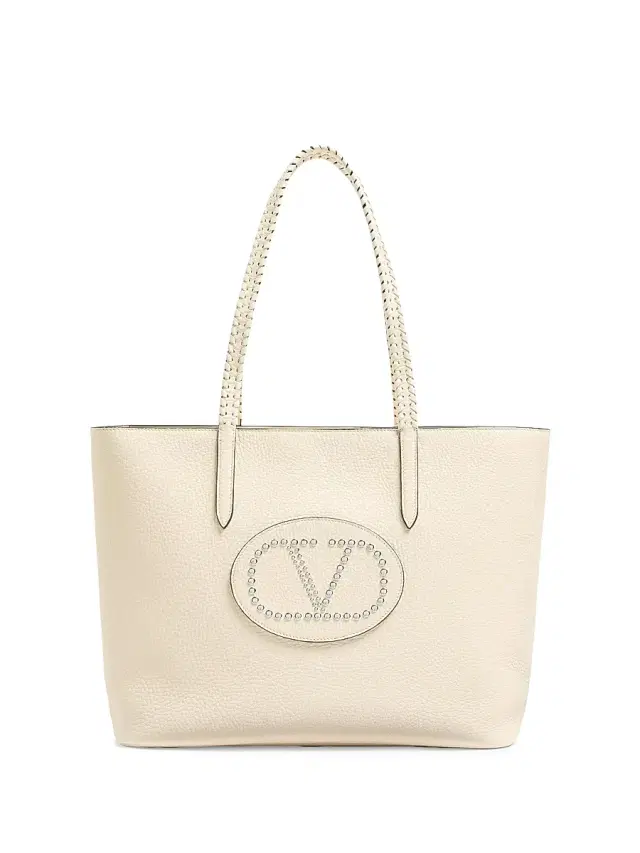 Valentino Garavani Women's Nellcôte Shopping Bag in Grainy Calfskin Leather - Light