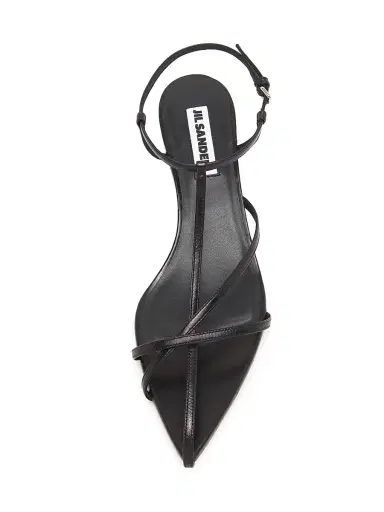 Jil Sander Women's Strappy 35MM Leather Kitten Heel Sandals - Black - Size 10.5 | Thumbnail 4