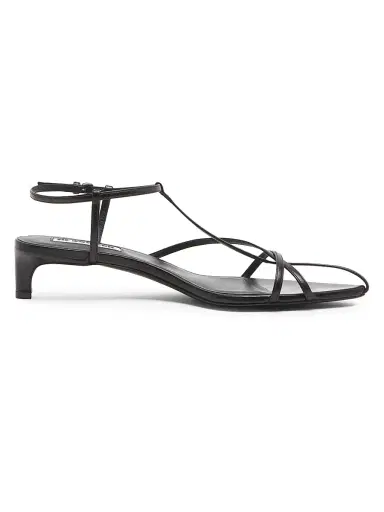 Jil Sander Women's Strappy 35MM Leather Kitten Heel Sandals - Black - Size 10.5 | Thumbnail 1