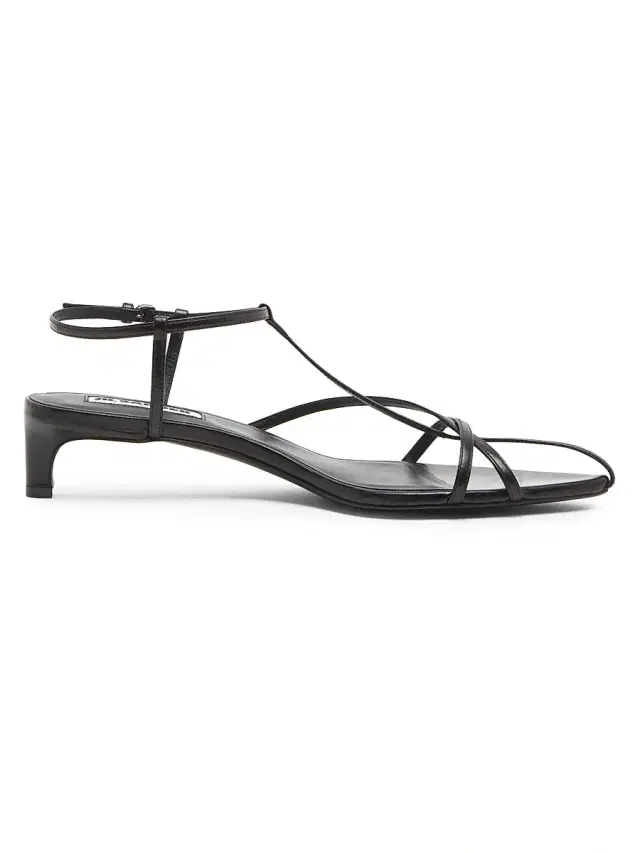 Jil Sander Women's Strappy 35MM Leather Kitten Heel Sandals - Black