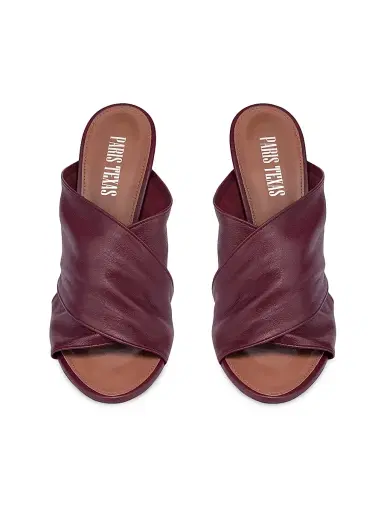 Paris Texas Women's Maria 0MM Leather Mules - Rouge Noir | Thumbnail 4
