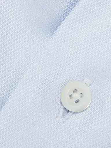 Emporio Armani Men's Textured Solid Cotton Button-Front Shirt - Light Blue | Thumbnail 7