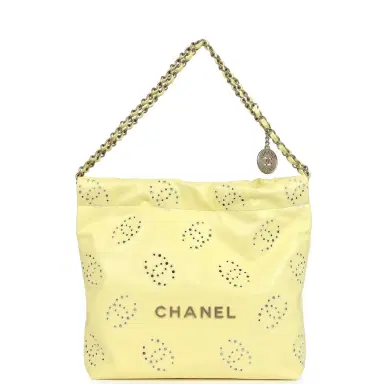 Chanel Chanel Small 22 Bag Yellow Shiny Calfskin Brushed Gold Hardware | Thumbnail 1 Chanel Chanel Small 22 Bag Yellow Shiny Calfskin Brushed Gold Hardware | Thumbnail 1