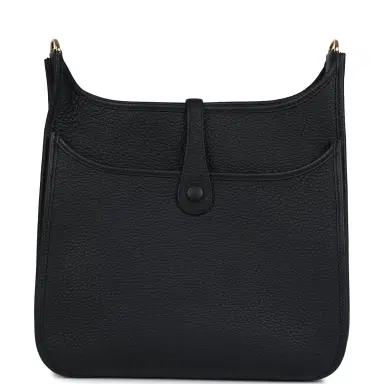 HERMÈS Hermes Evelyne III PM Black Clemence Gold Hardware | Thumbnail 5 HERMÈS Hermes Evelyne III PM Black Clemence Gold Hardware | Thumbnail 5