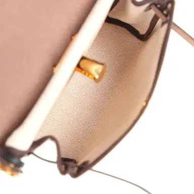 HERMÈS Hermes Herbag Zip 20 Mini Ecru and Beige Toile H Canvas and Ebene Vache Hunter Gold Hardware | Thumbnail 10