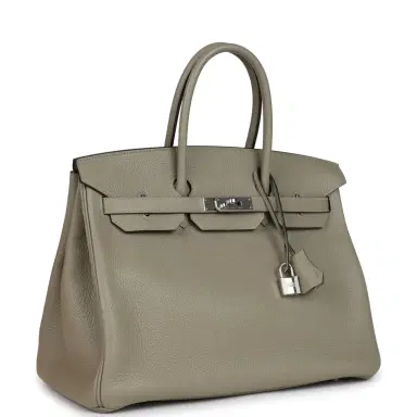 HERMÈS Pre-owned Hermes Birkin 35 Sauge Togo Palladium Hardware | Thumbnail 2 HERMÈS Pre-owned Hermes Birkin 35 Sauge Togo Palladium Hardware | Thumbnail 2