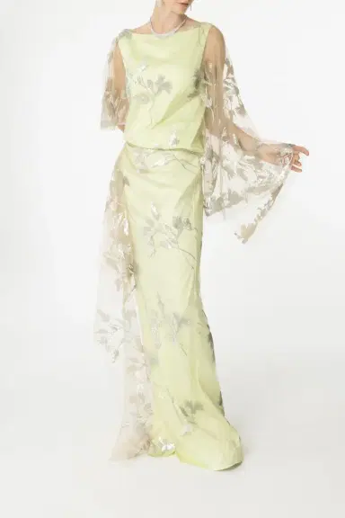Erdem Short Sleeve Drape Gown | Thumbnail 2