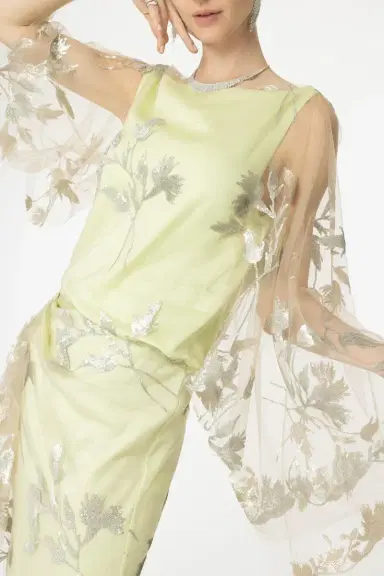 Erdem Short Sleeve Drape Gown | Thumbnail 3