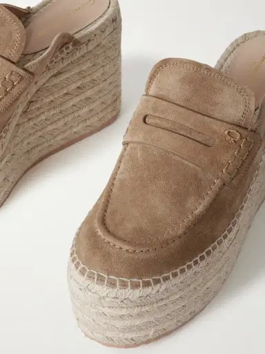 Gianvito Rossi Maxilla 105 Suede Espadrille Wedge Mules | Thumbnail 4 Gianvito Rossi Maxilla 105 Suede Espadrille Wedge Mules | Thumbnail 4