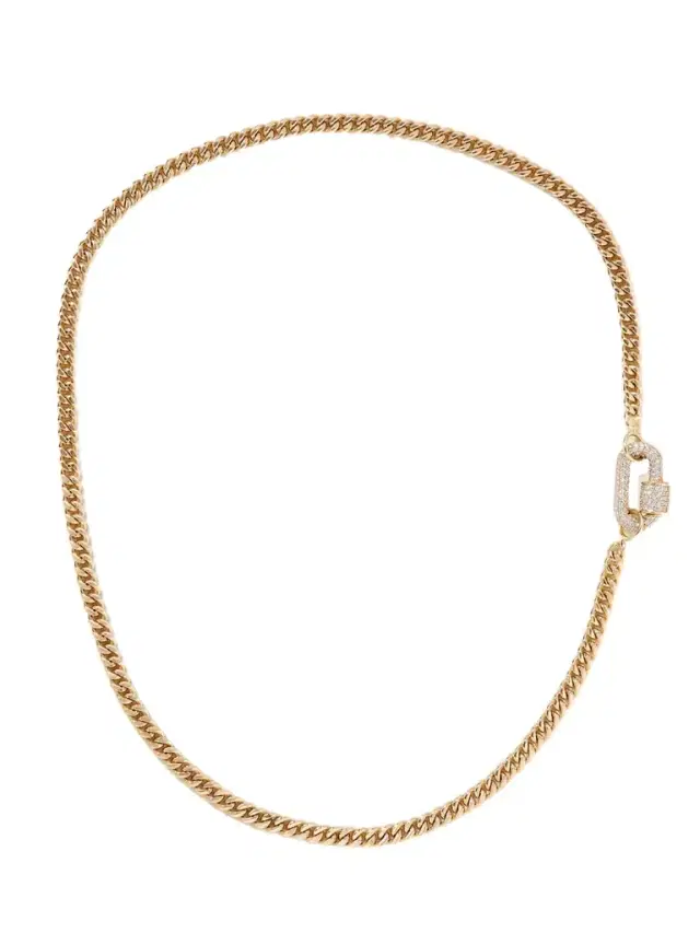 Marla Aaron Allstone Chubby Babylock + Heavy Curb 14-karat Gold Diamond Necklace