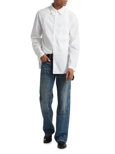 Nili Lotan Men's Caiden Cotton Poplin Button-Front Shirt - White - Size XL | Thumbnail 2 Nili Lotan Men's Caiden Cotton Poplin Button-Front Shirt - White - Size XL | Thumbnail 2
