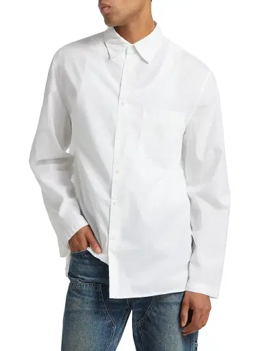 Nili Lotan Men's Caiden Cotton Poplin Button-Front Shirt - White - Size XL | Thumbnail 3 Nili Lotan Men's Caiden Cotton Poplin Button-Front Shirt - White - Size XL | Thumbnail 3