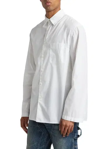 Nili Lotan Men's Caiden Cotton Poplin Button-Front Shirt - White - Size XL | Thumbnail 4 Nili Lotan Men's Caiden Cotton Poplin Button-Front Shirt - White - Size XL | Thumbnail 4