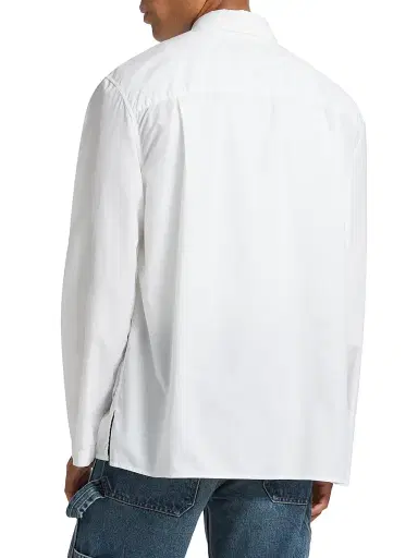 Nili Lotan Men's Caiden Cotton Poplin Button-Front Shirt - White - Size XL | Thumbnail 5 Nili Lotan Men's Caiden Cotton Poplin Button-Front Shirt - White - Size XL | Thumbnail 5