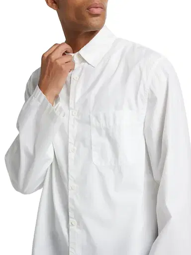 Nili Lotan Men's Caiden Cotton Poplin Button-Front Shirt - White - Size XL | Thumbnail 6 Nili Lotan Men's Caiden Cotton Poplin Button-Front Shirt - White - Size XL | Thumbnail 6
