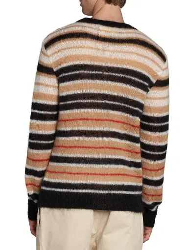 Marni Men's Lightweight Striped Mohair-Blend Sweater - Winter Wheat - Size 46 | Thumbnail 5 Marni Men's Lightweight Striped Mohair-Blend Sweater - Winter Wheat - Size 46 | Thumbnail 5