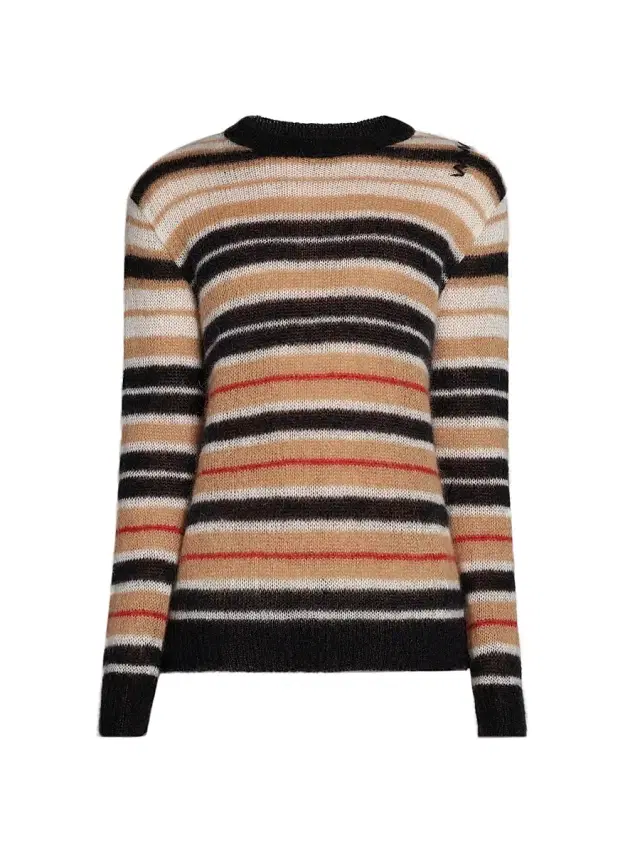 Men's Lightweight Striped Mohair-Blend Sweater - Winter Wheat