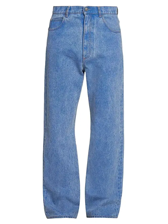 Men's Denim Wide-Leg Trousers - Cobalt