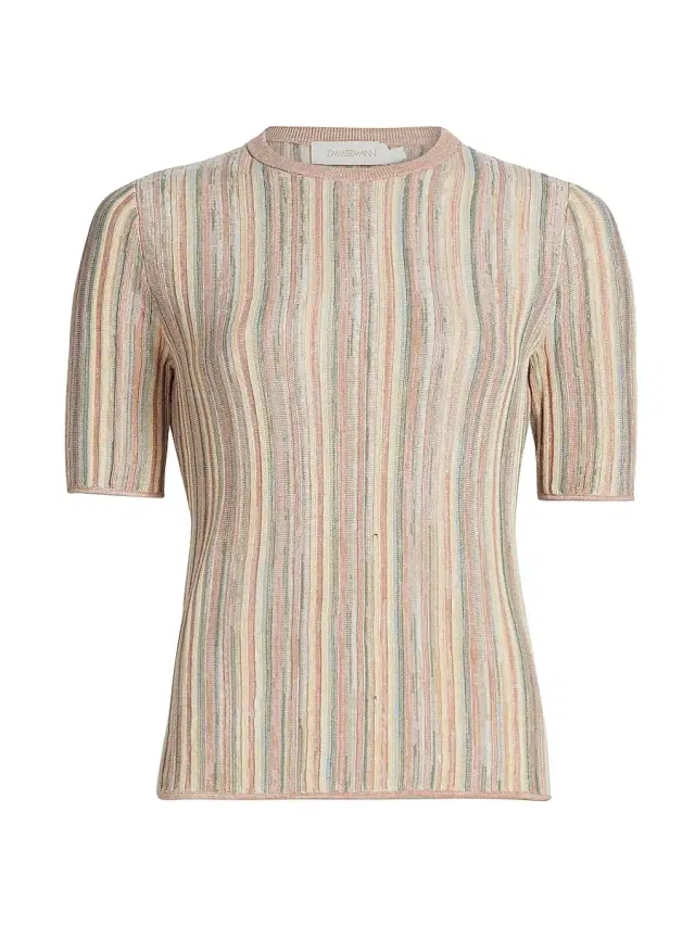 Zimmermann Women's Illuminate Mouline T-Shirt - Multi Stripe