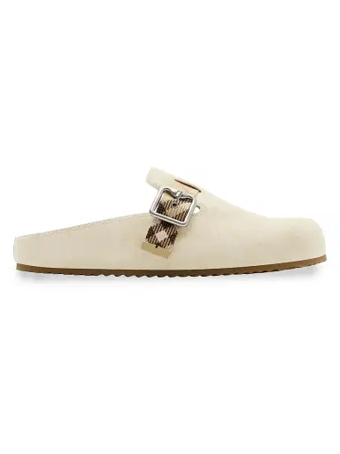Burberry Women's Urchin Suede Clogs | Thumbnail 1 Burberry Women's Urchin Suede Clogs | Thumbnail 1