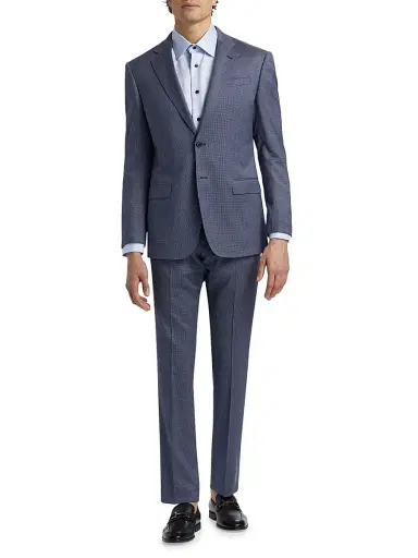 Emporio Armani Men's Micro Houndstooth Stretch Virgin Wool Suit | Thumbnail 3